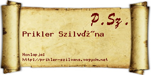 Prikler Szilvána névjegykártya